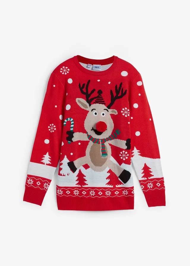 Detský pletený pulóver s vianočným motívom
