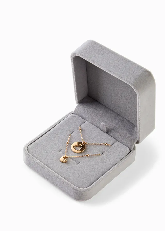 Kettingen set met hartvormige hangers (2-dlg.) • verguld • bonprix online shop