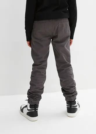 Pantalon jogger regular à doublure thermique en jersey, Couleur: gris ardoise