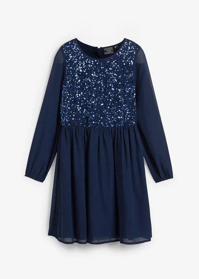 Meisjes jurk van chiffon, Kleur: donkerblauw