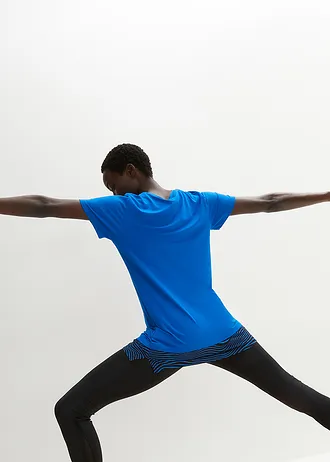 T-shirt sportowy, w optyce 2 w 1 • lazurowy • sklep bonprix