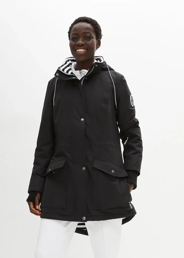 Veste de mi-saison technique, imperméable, Couleur: noir