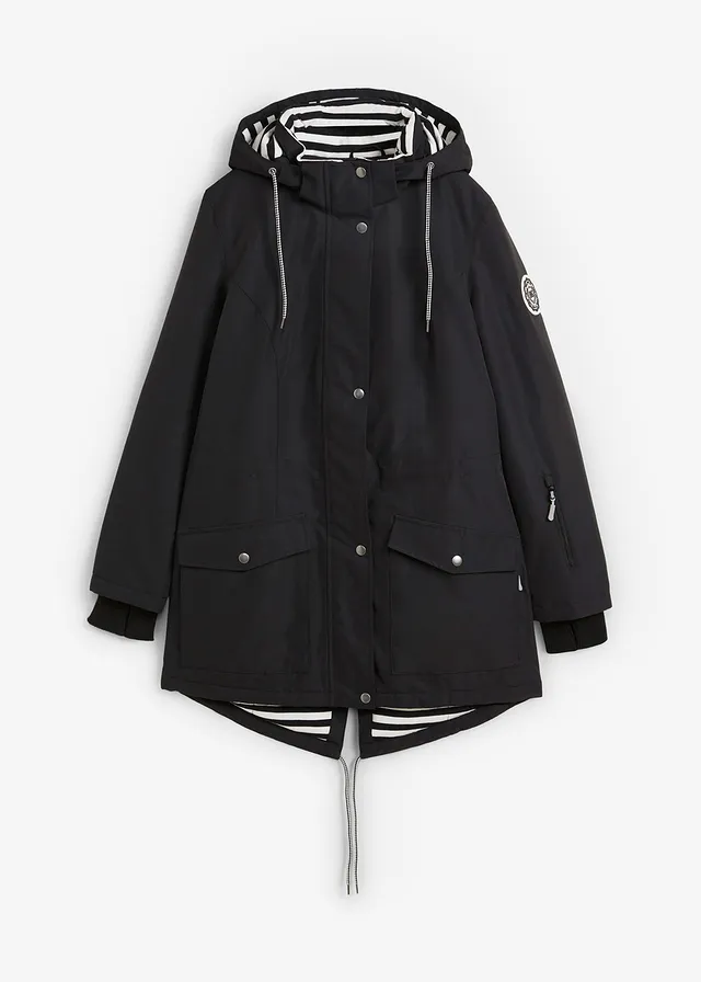 Veste de mi-saison technique, imperméable, Couleur: noir