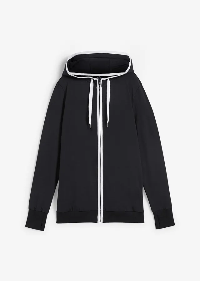 Sweat zippé en coton extensible