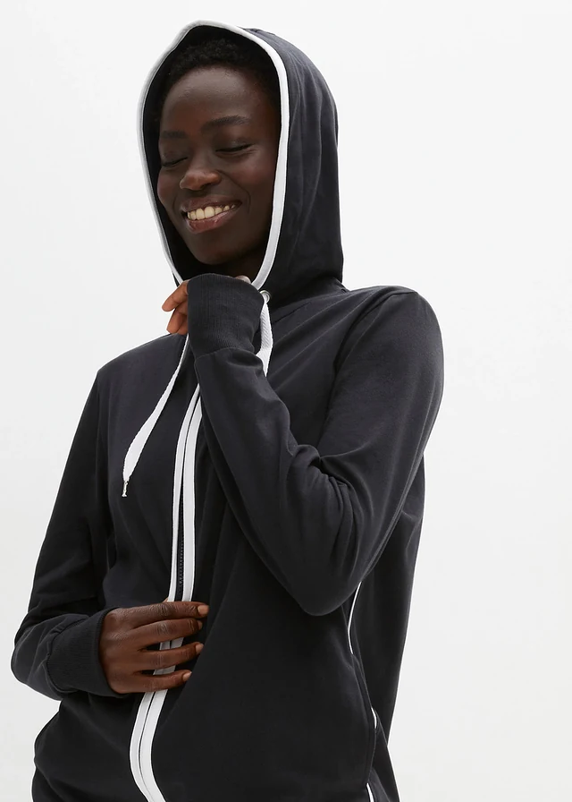Sweat zippé en coton extensible • noir • product-page.page-title-suffix