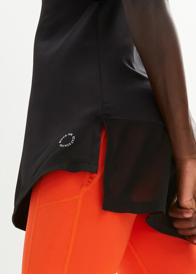 Lang sportshirt met mesh, sneldrogend • zwart • product-page.page-title-suffix