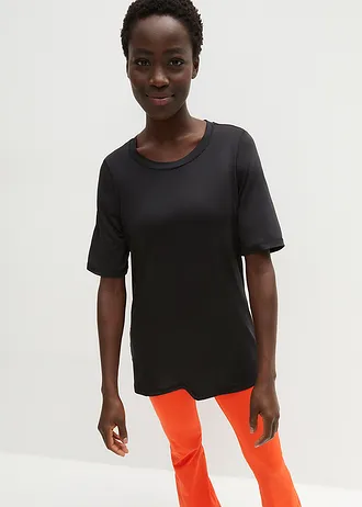 Bluză funcțională sport, lungă, cu mesh, uscare rapidă • negru • magazin bonprix