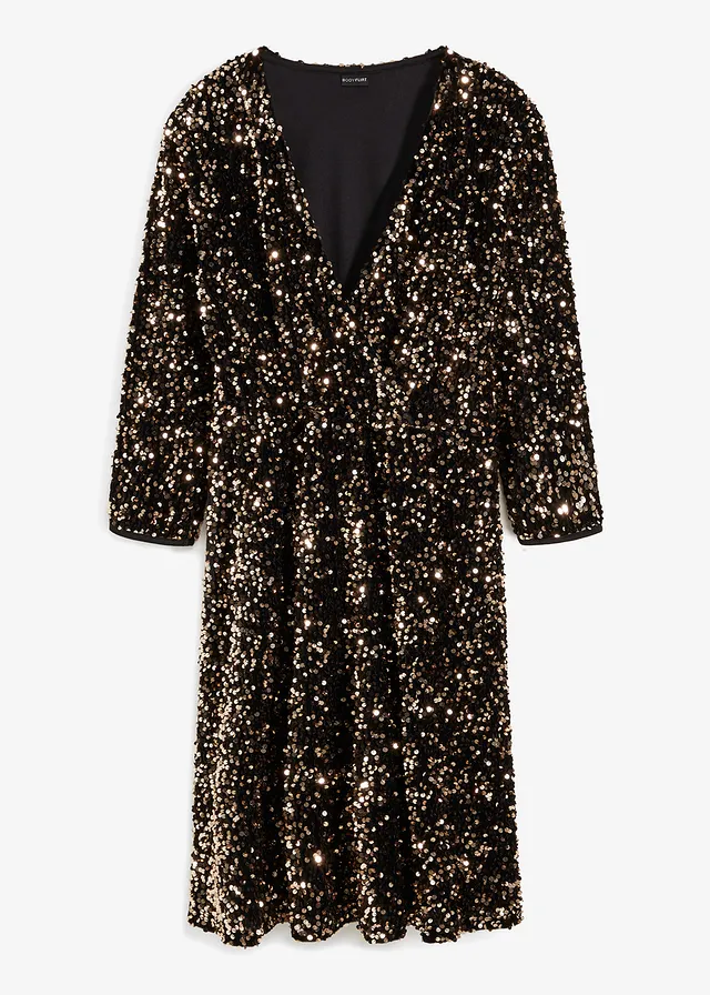 Robe à sequins, Couleur: noir/doré rose