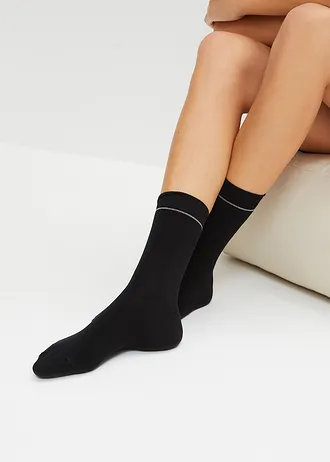 Lot de 6 paires de chaussettes • noir rayé • Boutique bonprix
