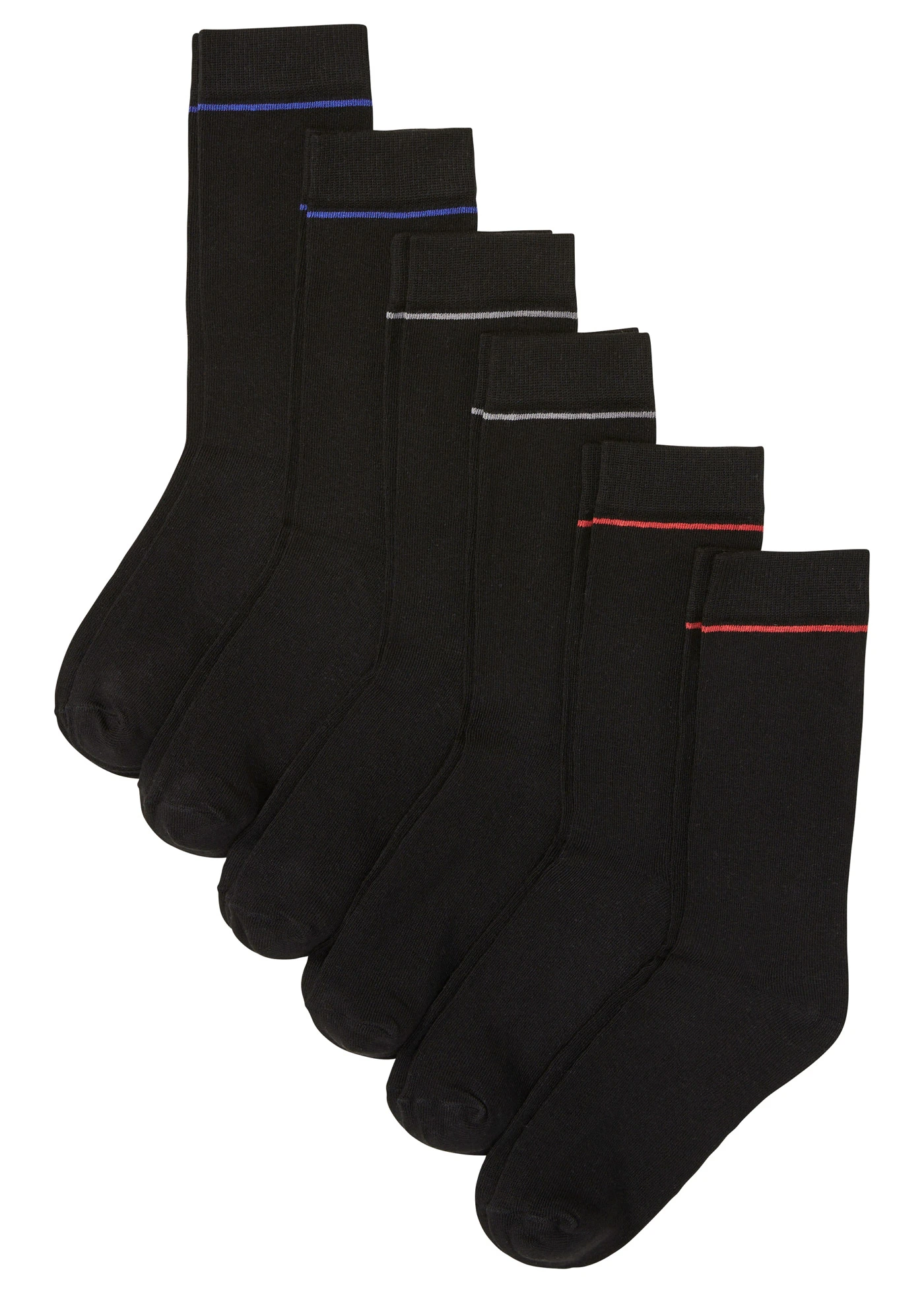 Sokken met biologisch katoen (6 paar) • zwart gestreept • bonprix online shop