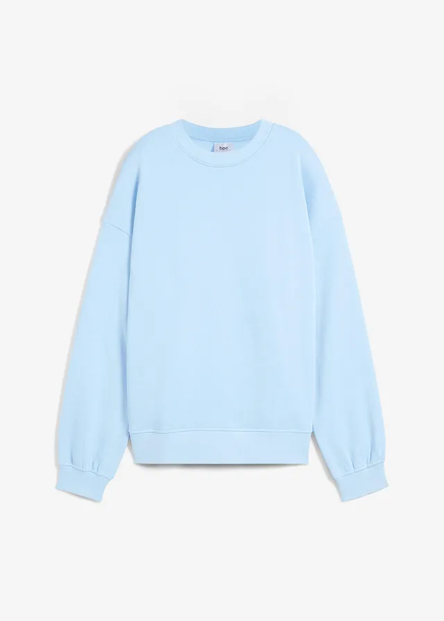 Oversized sweater van puur katoen, Kleur: lichtblauw