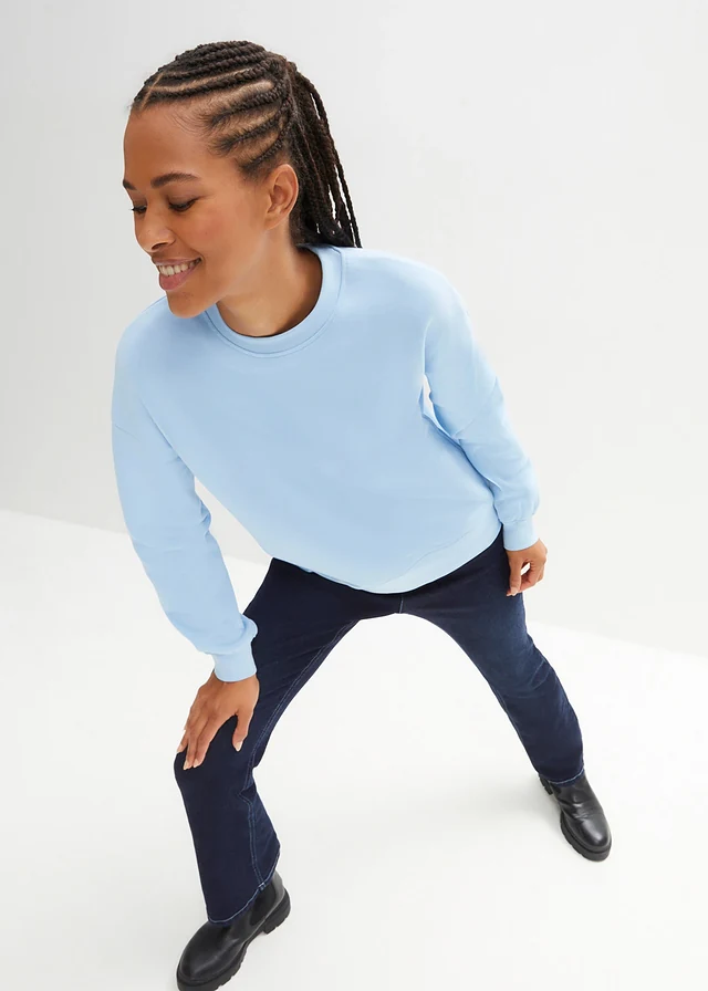 Bluza oversize z czystej bawełny • jasnoniebieski • sklep bonprix