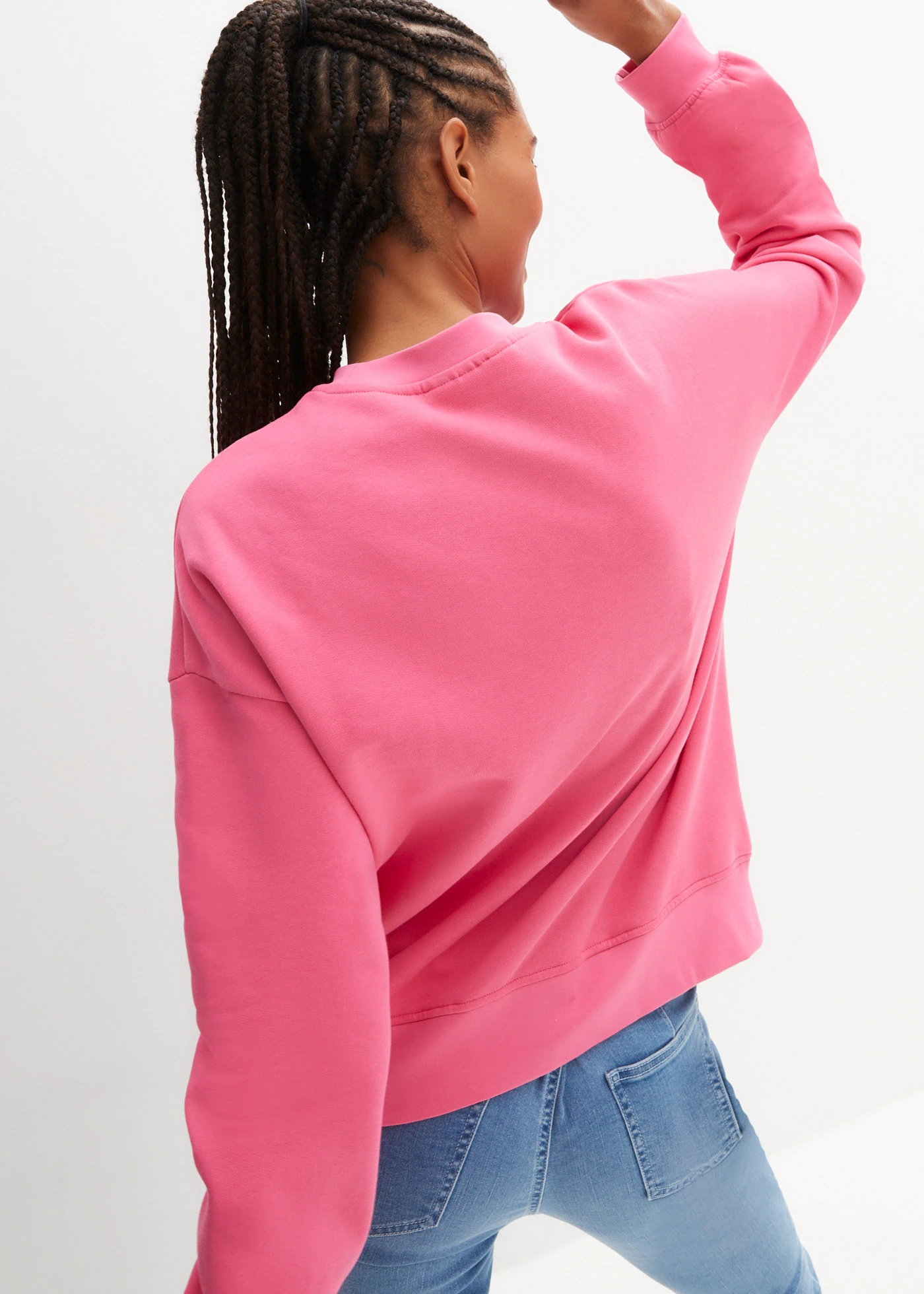 Oversized sweater van puur katoen • pink • bonprix online shop