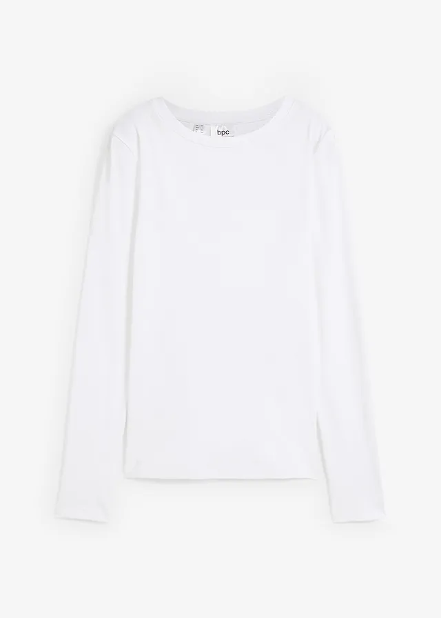 Longsleeve van biologisch katoen • wit • bonprix online shop