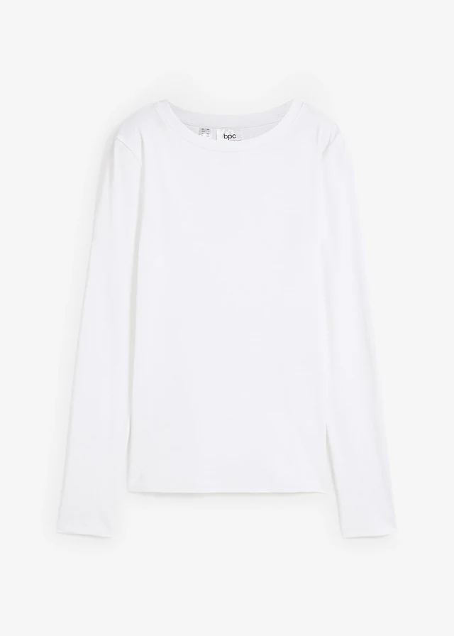 Longsleeve van biologisch katoen, Kleur: wit