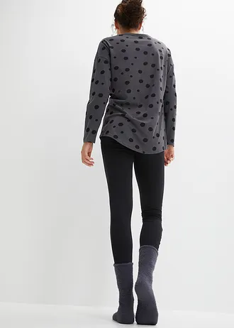 Bő pizsama legginggel • palaszürke-fekete • bonprix áruház