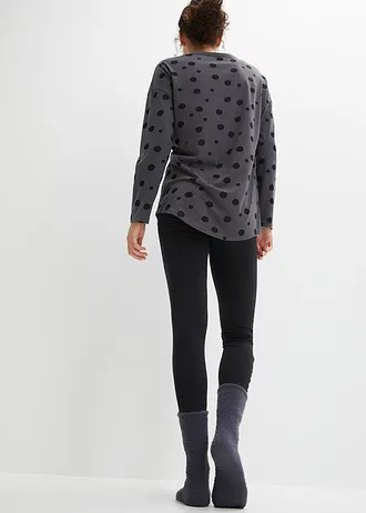 Oversized pyjama met legging (2-dlg. set), Kleur: leisteengrijs-zwart