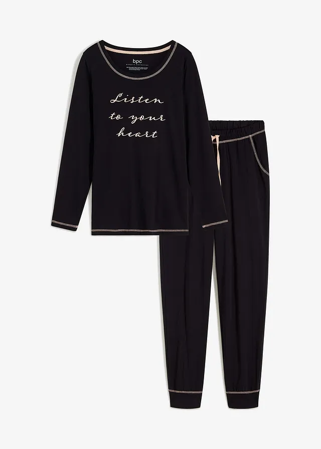 Pijama din bumbac moale, cu buzunare