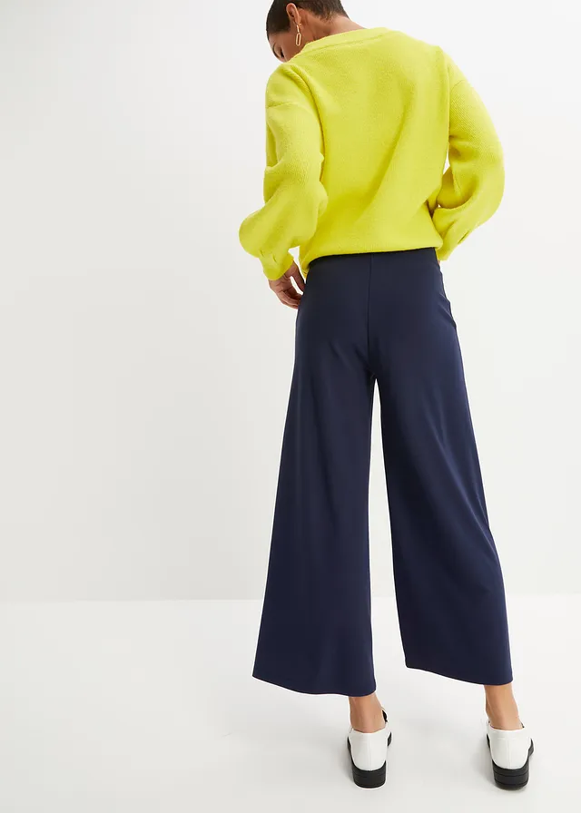 Culotte in een viscosemix, Kleur: donkerblauw