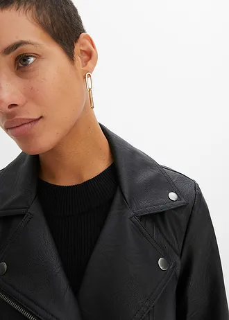 Kurtka biker • czarny • sklep bonprix