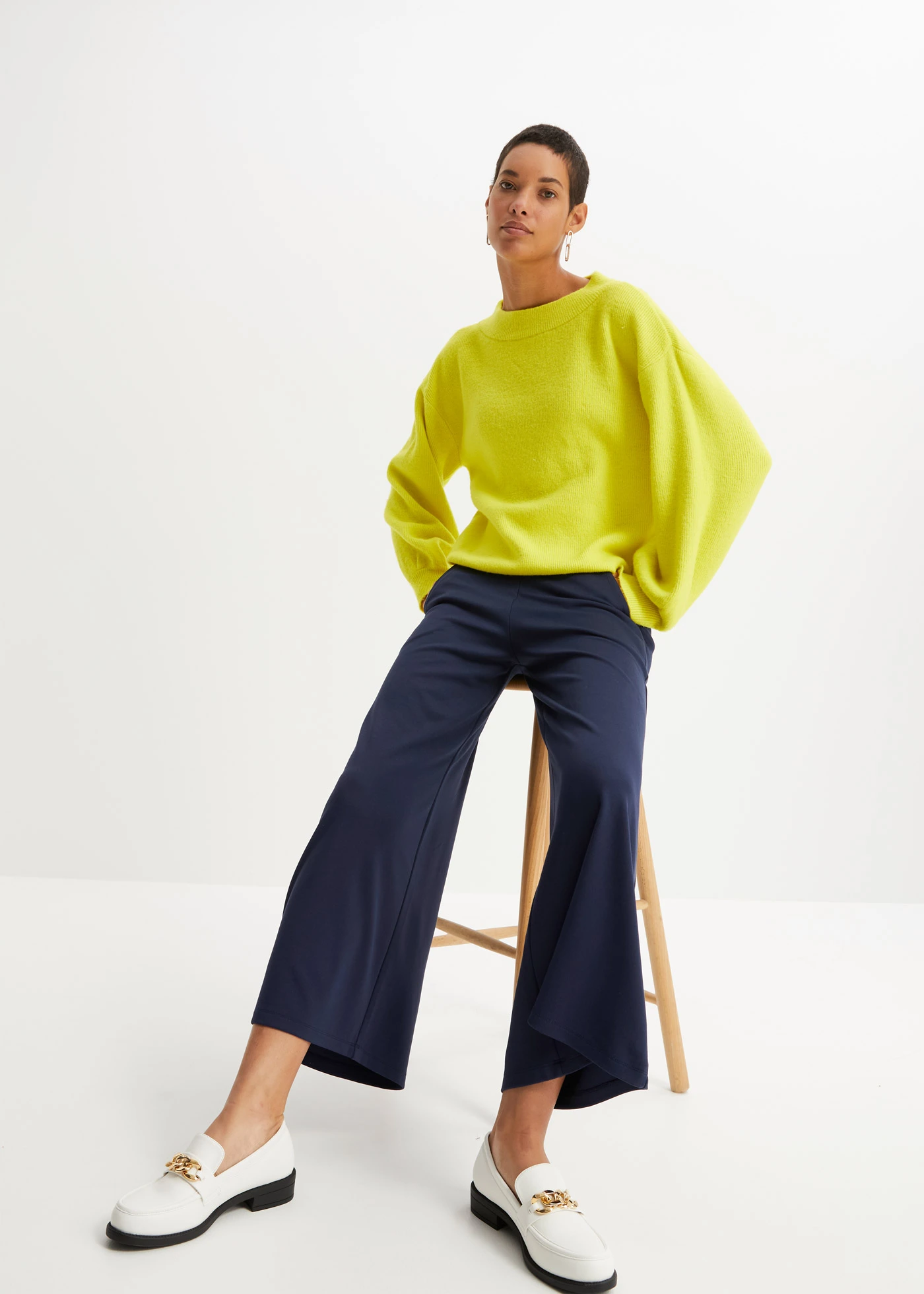 Kalhoty Culotte z viskózové směsi • tmavě modrá • bonprix obchod