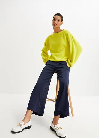 Culotte in een viscosemix, Kleur: donkerblauw