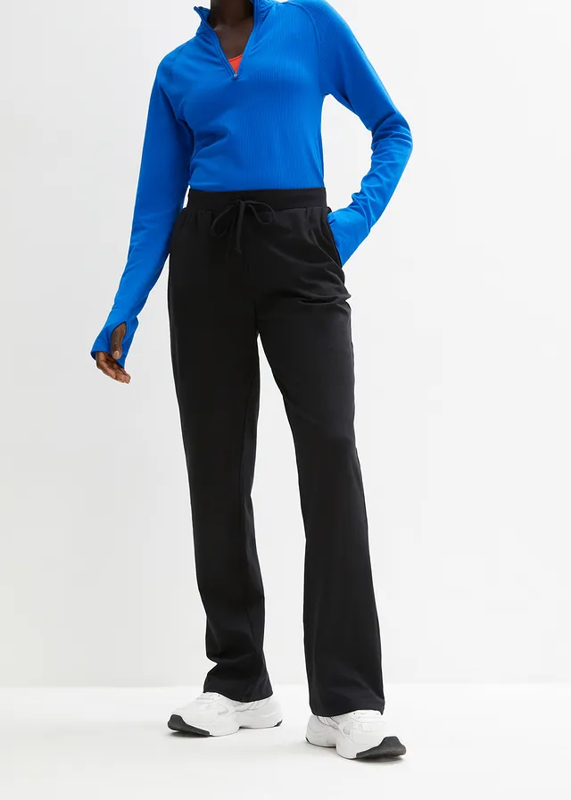Broek met stretch en biologisch katoen, Kleur: zwart