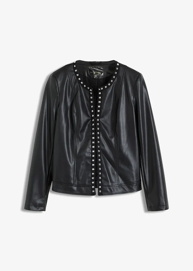 Imitatieleren blazer met studs