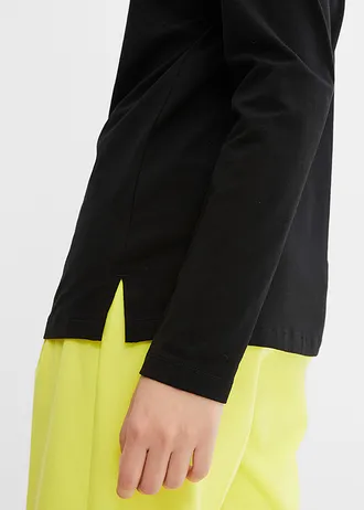 Tričko s dlouhým rukávem a kroužky • černá • bonprix obchod