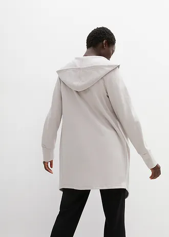 Lang sweatvest in een katoenmix • lichtgrijs • bonprix online shop