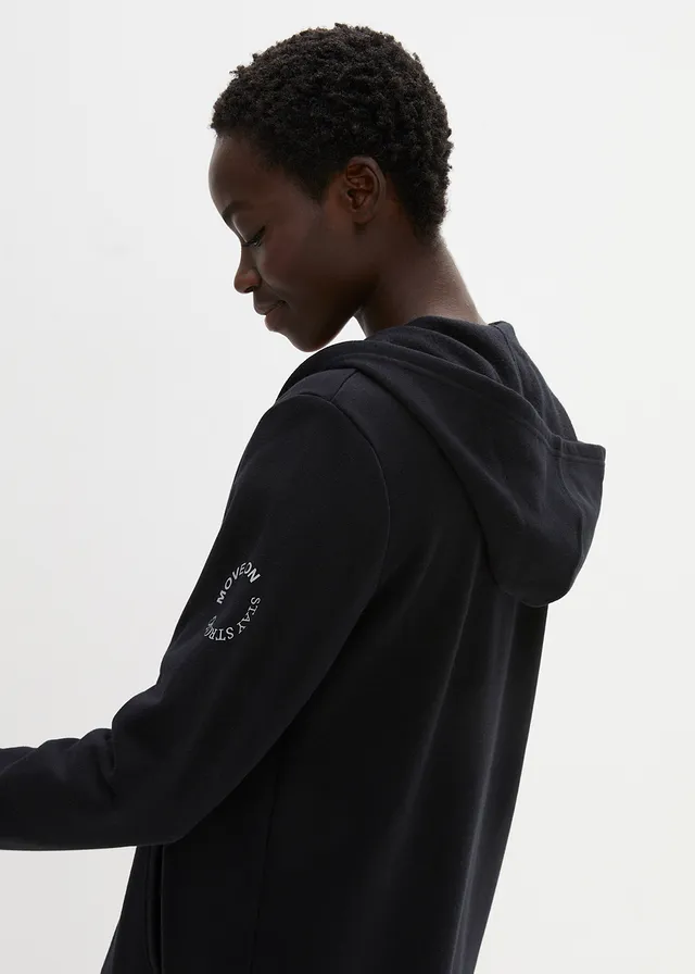 Lang sweatvest in een katoenmix • zwart • product-page.page-title-suffix