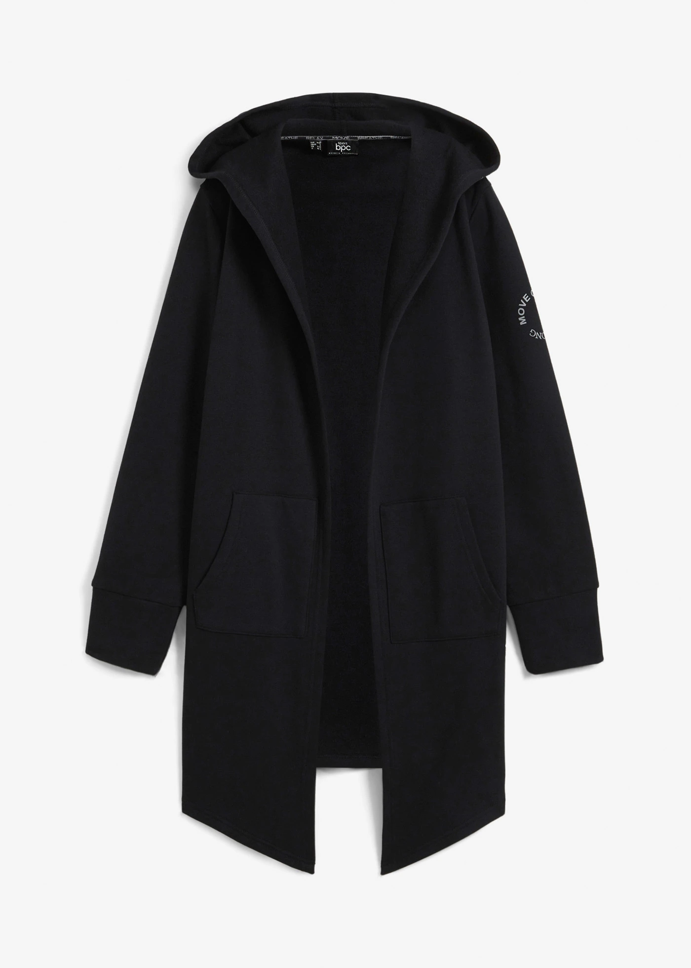 Gilet sweat long • noir • Boutique bonprix