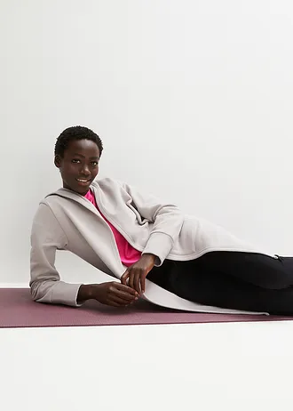 Jachetă casual lungă din material cu bumbac • gri deschis • magazin bonprix