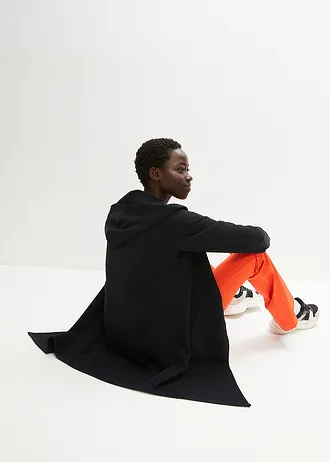 Lang sweatvest in een katoenmix • zwart • bonprix online shop