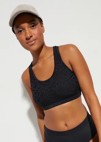 Bustier bikinifelső csipkével, szín: fekete