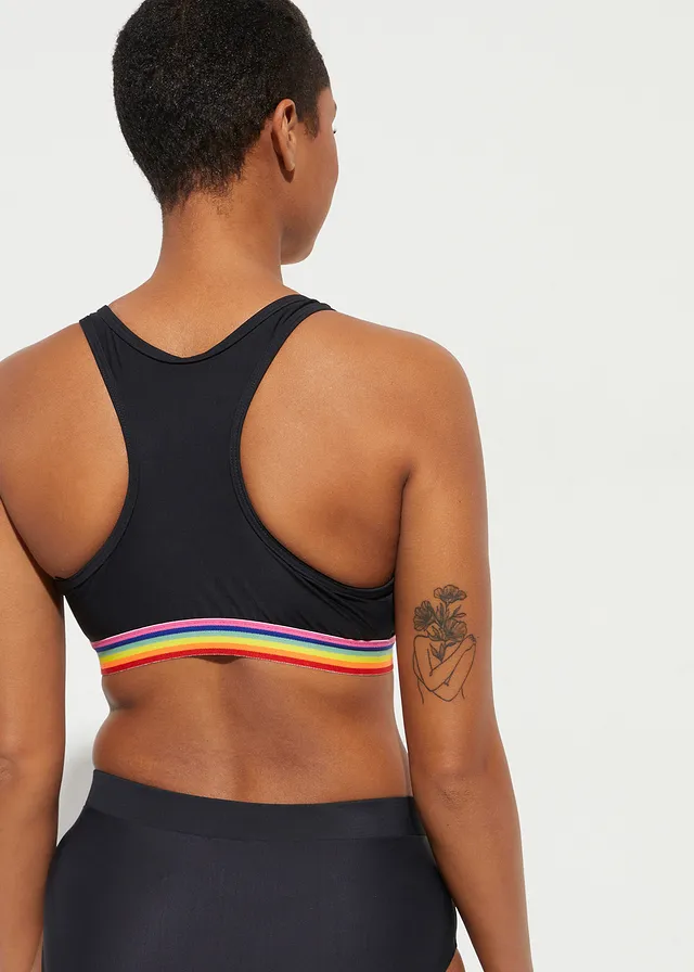 Corrigerende bralette bikinitop, licht corrigerend, Kleur: zwart