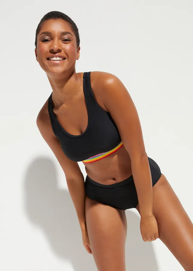 Corrigerende bralette bikinitop, licht corrigerend, Kleur: zwart