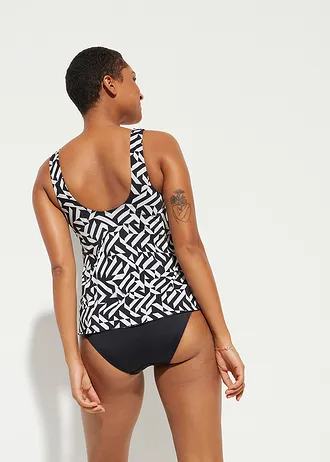 Badpak in tankini-look • zwart/wit • bonprix online shop