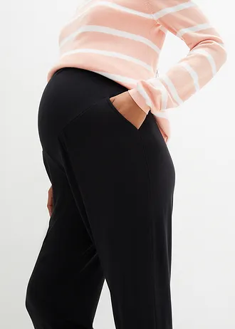 Těhotenské harémové kalhoty ze žerzeje, Loose Fit • černá • bonprix obchod