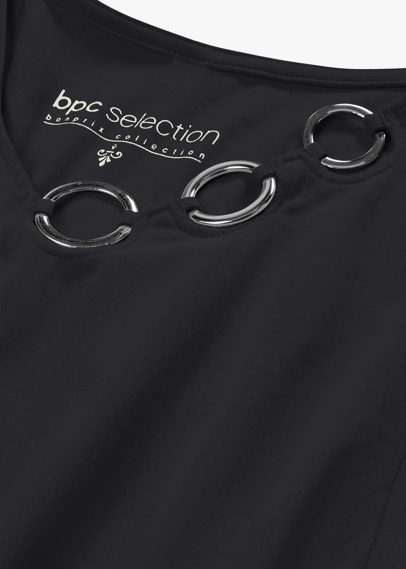 Tričko s dlouhým rukávem a kroužky • černá • bonprix obchod