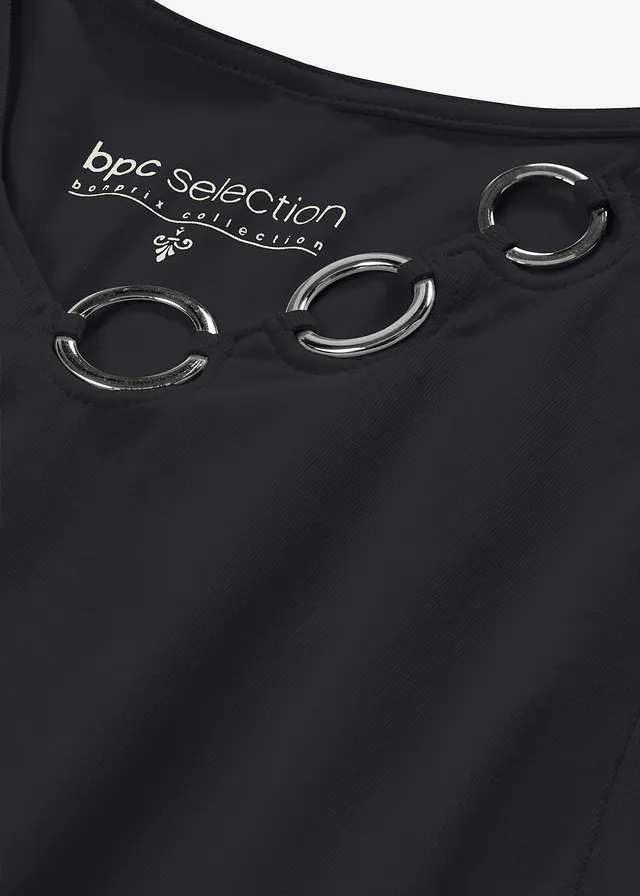 Longsleeve met eyelets • zwart • product-page.page-title-suffix