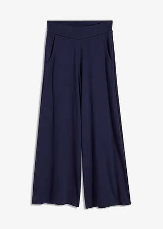 Culotte in een viscosemix, Kleur: donkerblauw