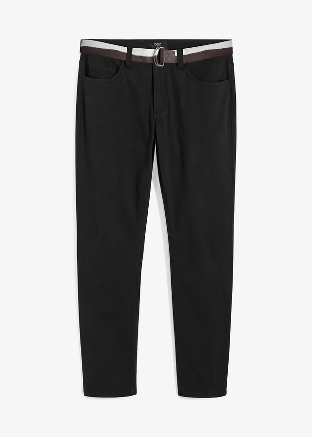 Pantaloni stretch cu curea, regular fit