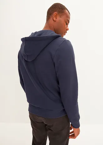 Sweat zippé à capuche, intérieur gratté doux • bleu foncé-jaune crème-noir • Boutique bonprix