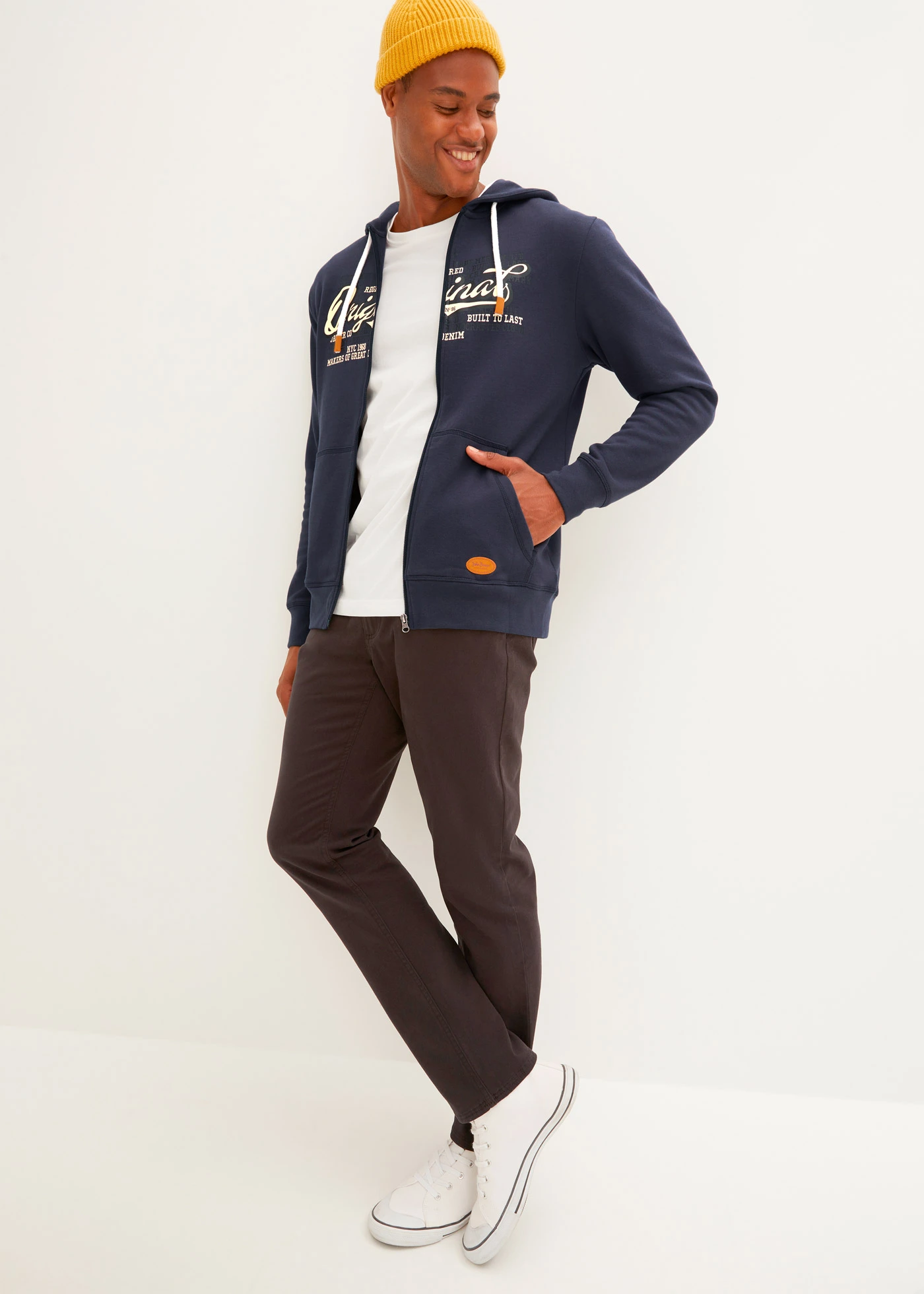 Strečové kalhoty Regular Fit s páskem, Straight • černá • bonprix obchod