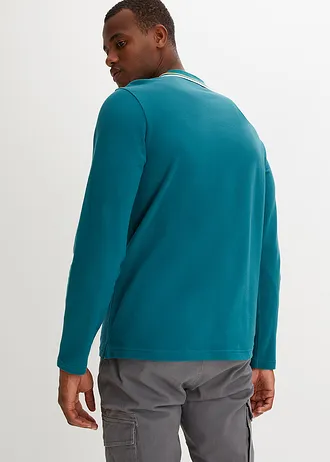 Poloshirt van biologisch katoen (set van 2), Kleur: petrol+donkerblauw