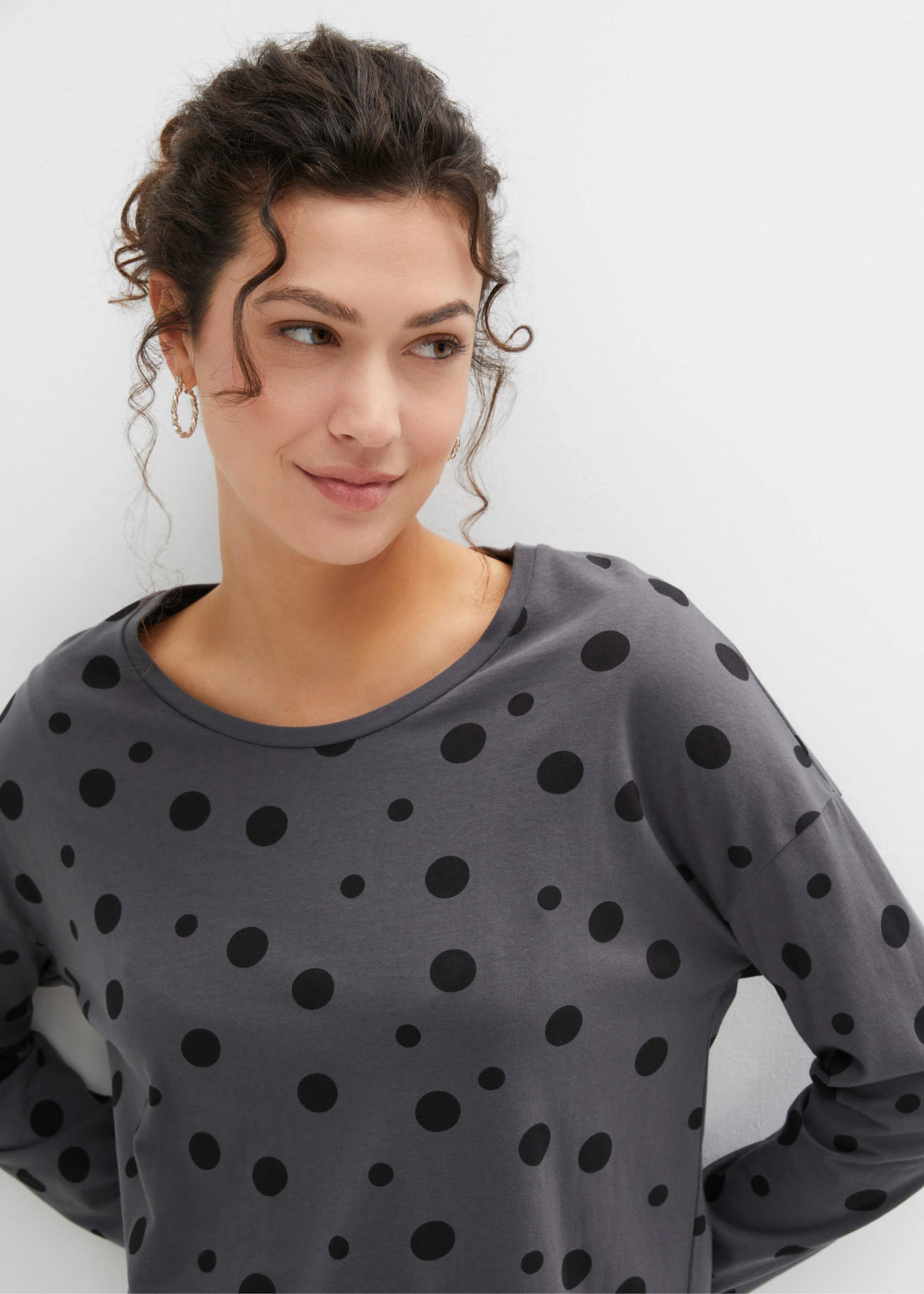 Oversized pyjama met legging (2-dlg. set) • leisteengrijs-zwart • bonprix online shop