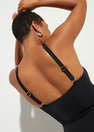 Corrigerende badpakjurk met gerecycled polyamide, sterk corrigerend • zwart • bonprix online shop