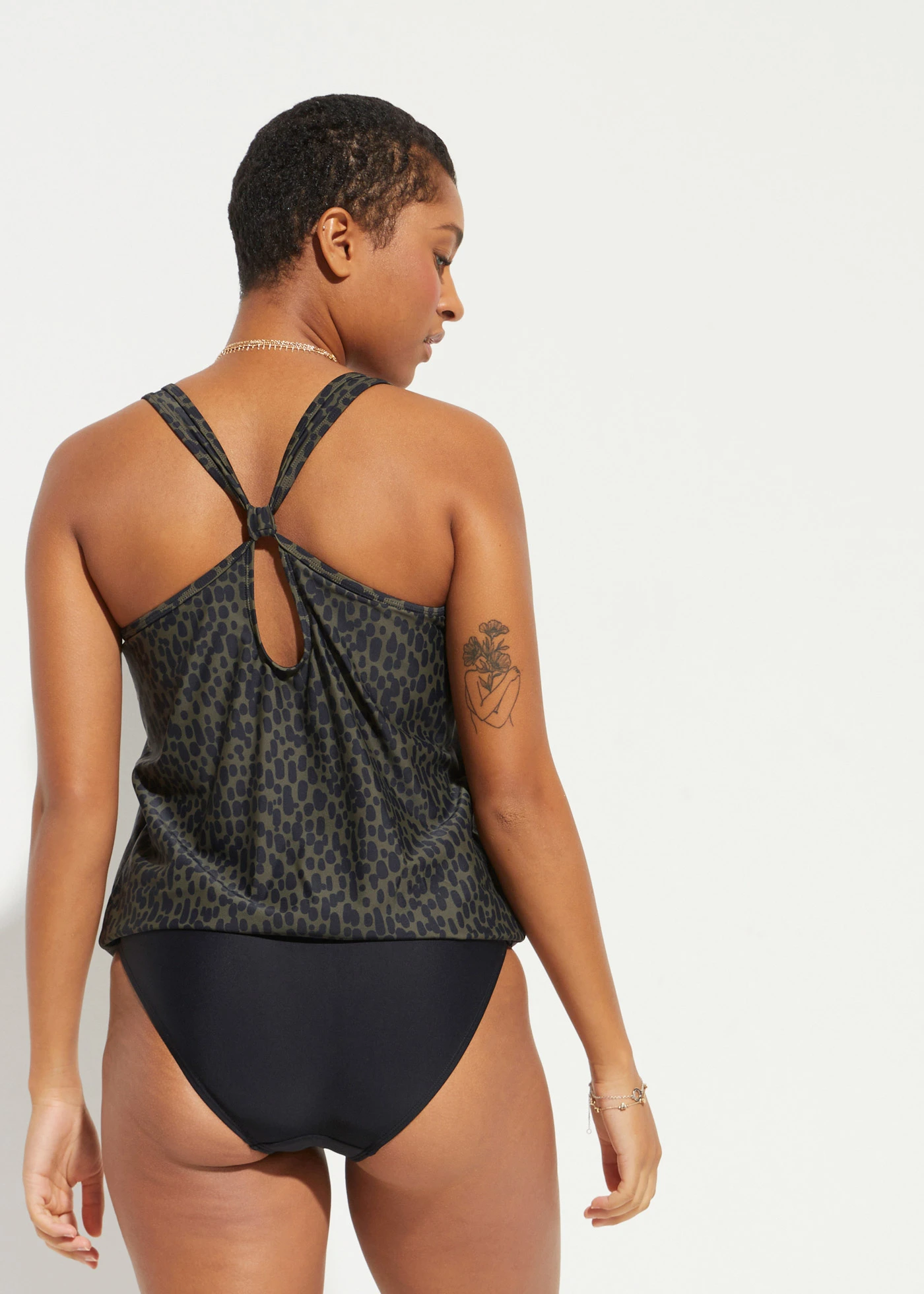 Tankiny (2-dielne), oversize • bodkované tmavoolivová-čierna • obchod bonprix