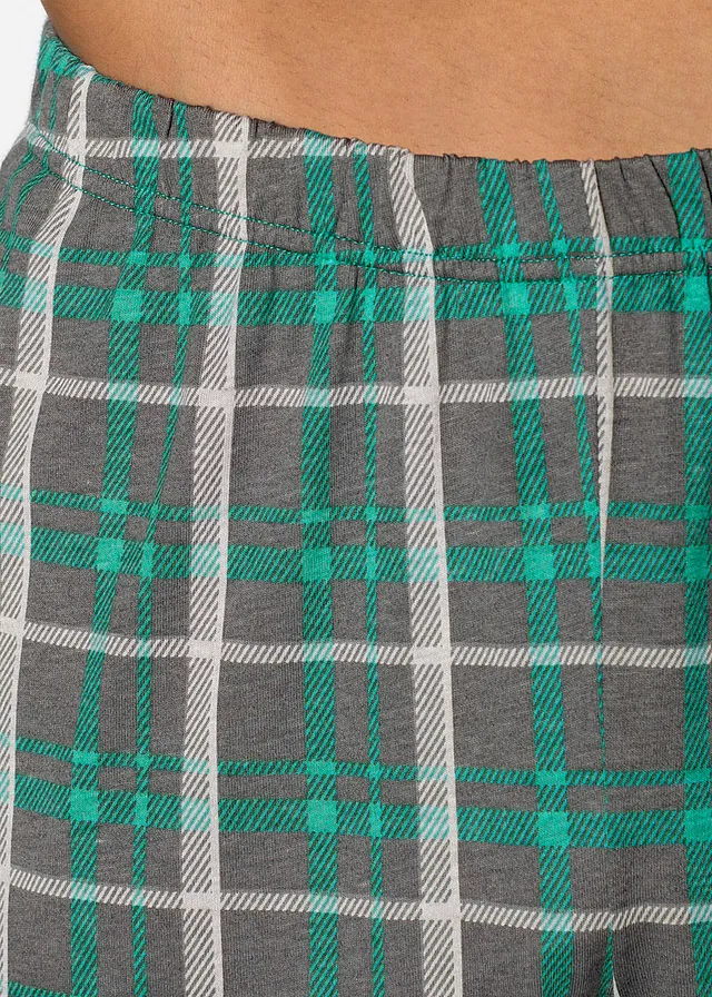 Pyjama 100% coton à manches longues • vert profond carreaux • product-page.page-title-suffix